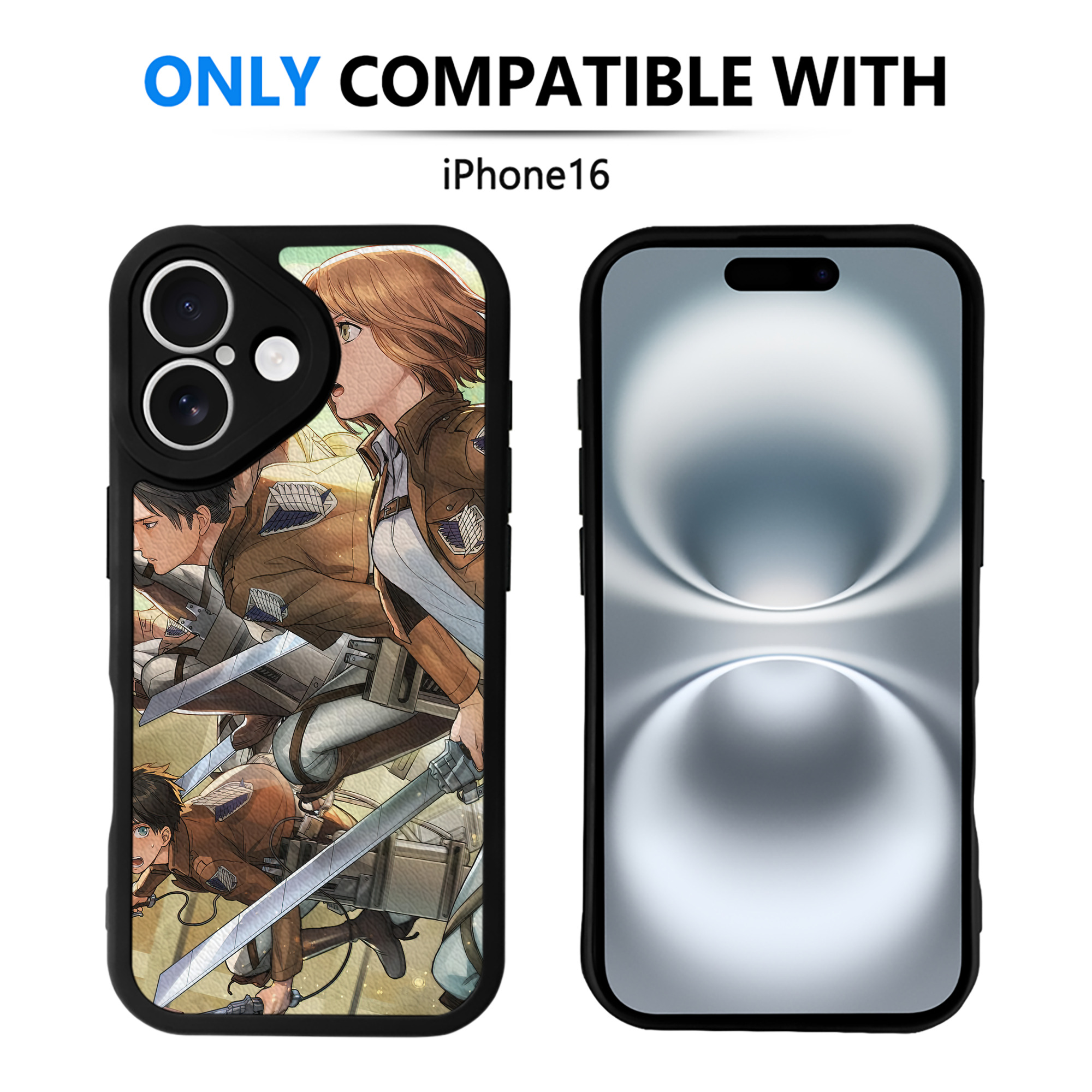 （画像用） 進撃の巨人 Attack on Titan 【iPhone 16シリーズ対応】シリコンスマホケース（レザー調） 材質：シリコン